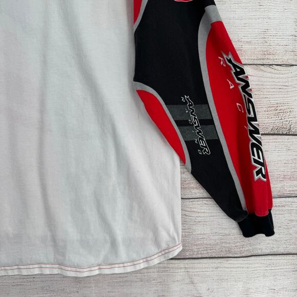 Vintage Answer Racing Long Sleeve Motocross Jersey Mens XXL White Black Red - Picture 8 of 12